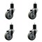Service Caster 3.5'' SS Gray Poly Wheel Swivel 1-3/4'' Expanding Stem Caster Set, 4PK SCC-SSEX20S3514-PPUB-134-4 - alternate 1